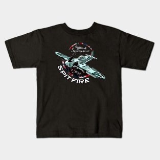 Supermarine Spitfire Vintage English Aircraft Kids T-Shirt